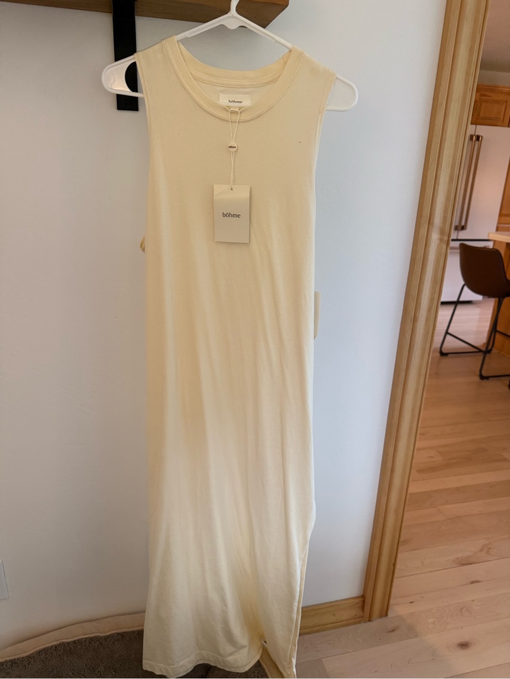 bohme Cream Sleeveless Straight Maxi Dress